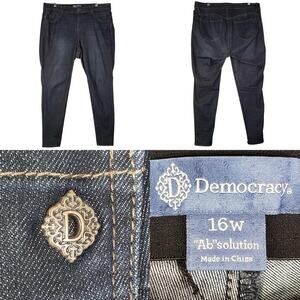 Democracy Jean Womens Plus Size 16 Blue Ab Solution High Rise Skinny Stretch